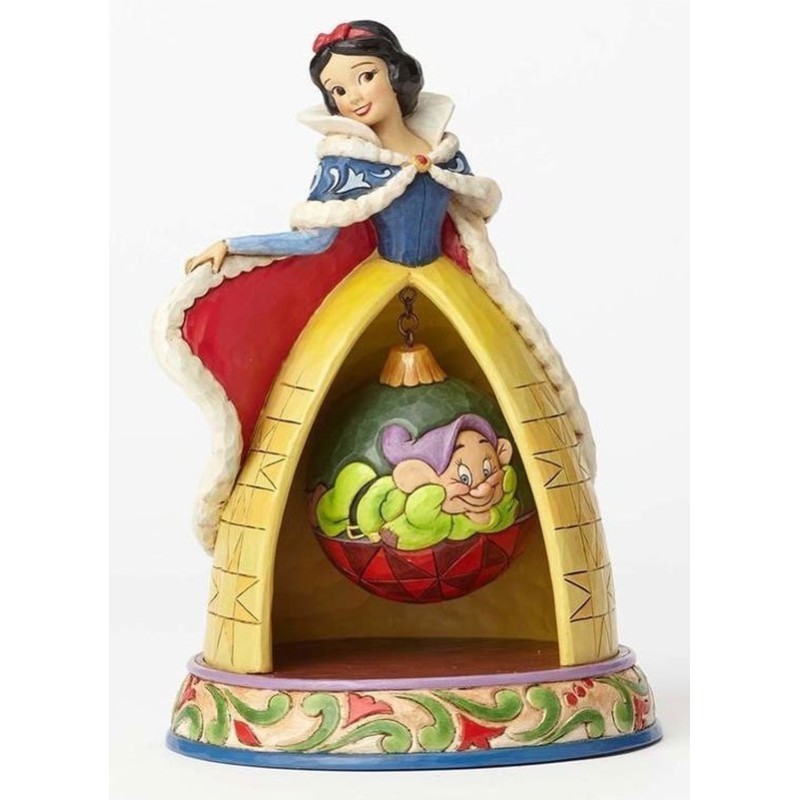 Figurine Disney Tradition Blanche Neige Avec Boule De Noël Simplet