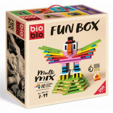 BIOBLO Fun box 200 briques 10 couleurs 