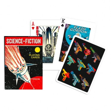 Jeu de cartes Piatnik de 54 cartes illustrés Science - Fiction