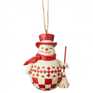 Figurine Jim Shore Suspension Noël Bonhomme de Neige Nordique - Nordic Noël Snowman Ornament