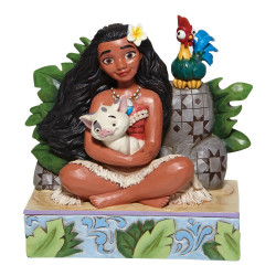 Figurine Disney Tradition Vaiana avec Pua et Hei Hei