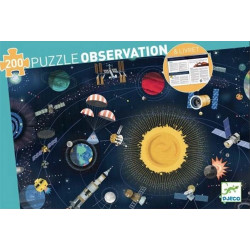 Puzzle Djeco Observation - L’Espace + Livret - 200 pièces