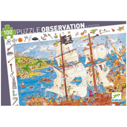 Puzzle Djeco Observation - Les Pirates - 100 pièces