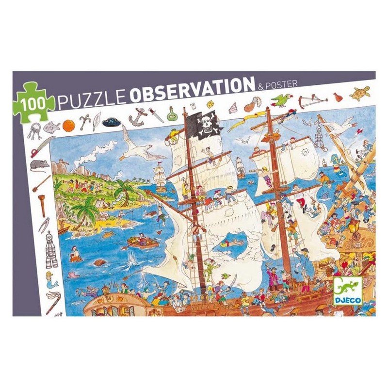 Puzzle Djeco Observation - Les Pirates - 100 pièces