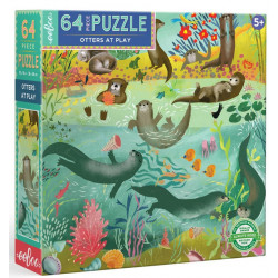Puzzle Loutres en jeu - 64 pièces