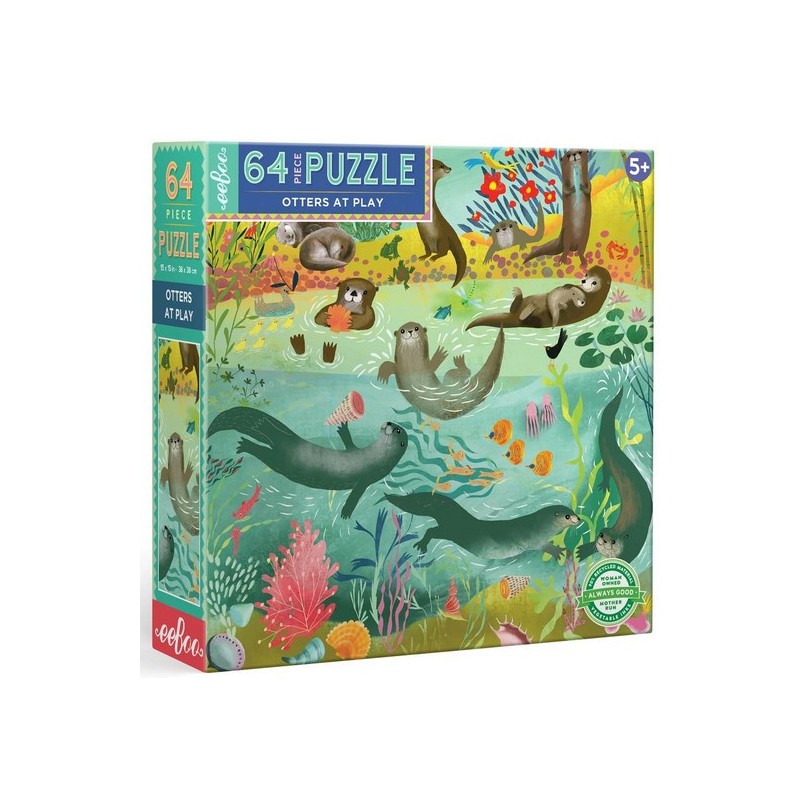 Puzzle Loutres en jeu - 64 pièces