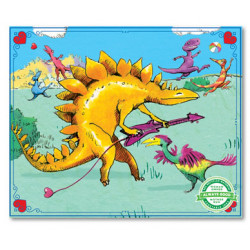 Mini Puzzle St Valentin - Le Dinosaure Rockeur - 36 pièces