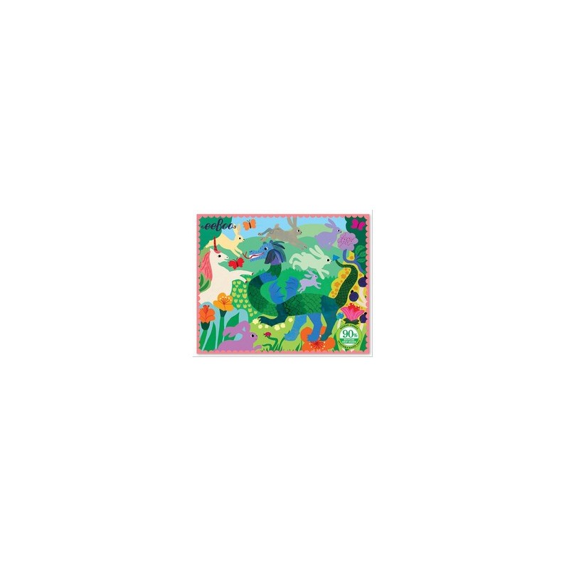 Mini Puzzle Retro - Licorne et Dragon - 36 pièces