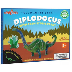 Dinosaures 3D - Diplodocus avec plantes préhistoriques