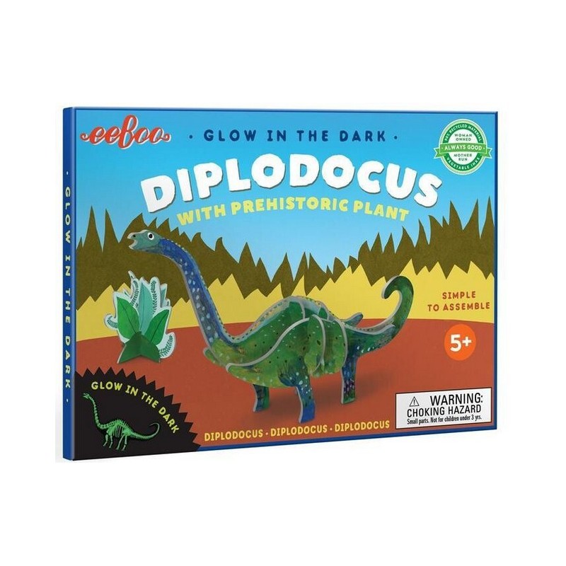 Dinosaures 3D - Diplodocus avec plantes préhistoriques