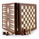 Manopoulos - Echecs Backgammon 27cm - Noyer