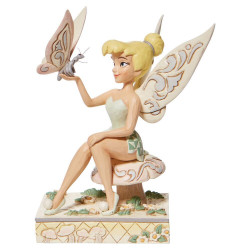 Figurine Disney Tradition Fée Clochette avec un papillon - White Woodland Tinker Bell