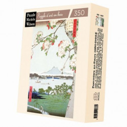 Puzzle Michèle Wilson : Hiroshige - Pommiers en fleurs - 350 Pièces