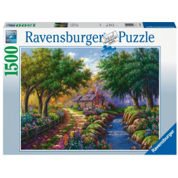 Puzzle Ravensburger : Cottage au bord de la rivière - 1500 pièces