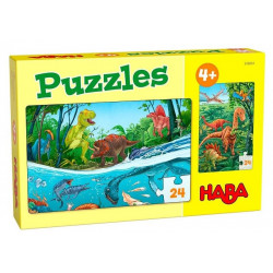 Puzzle HABA - Dinos - 2 x 24 Pièces