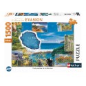 Puzzle 1500 pcs Collection Évasion Carte postale de la Réunion - Nathan