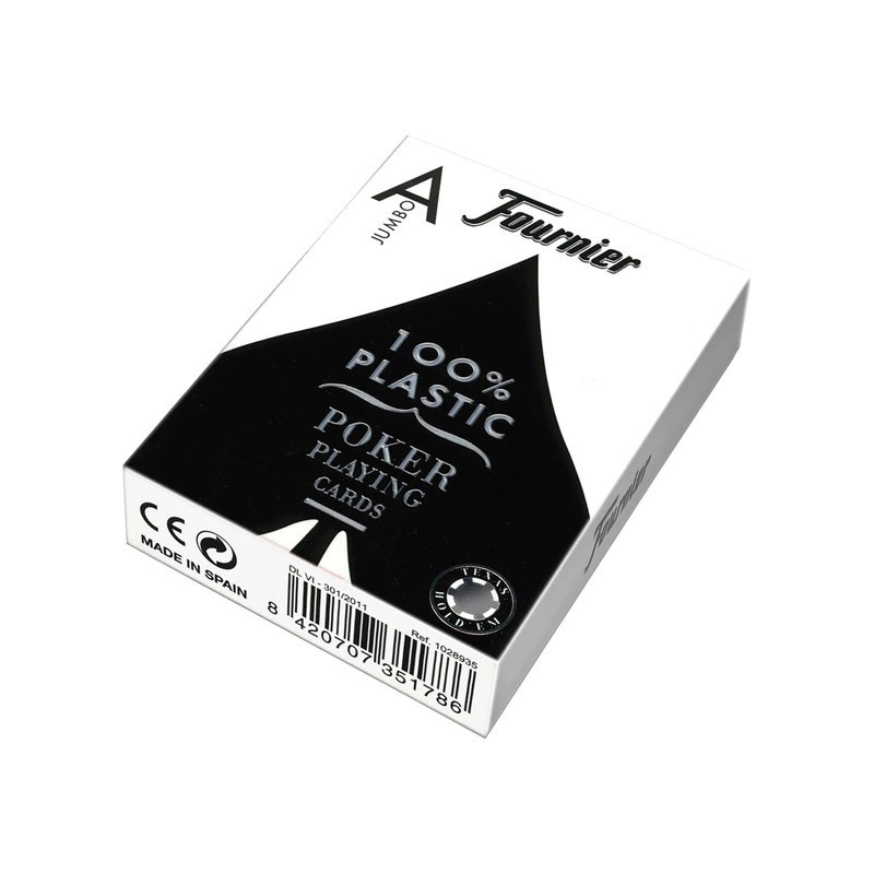Cartes Poker - Fournier - 100% Plastique - Noir