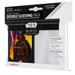 Précommande : Double Sleeving Protège-cartes Gamegenic Illustré Star Wars Unlimited : Darth Vader 08/03/2024