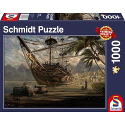 Puzzle Schmidt : Bateau au Port - 1000 Pièces