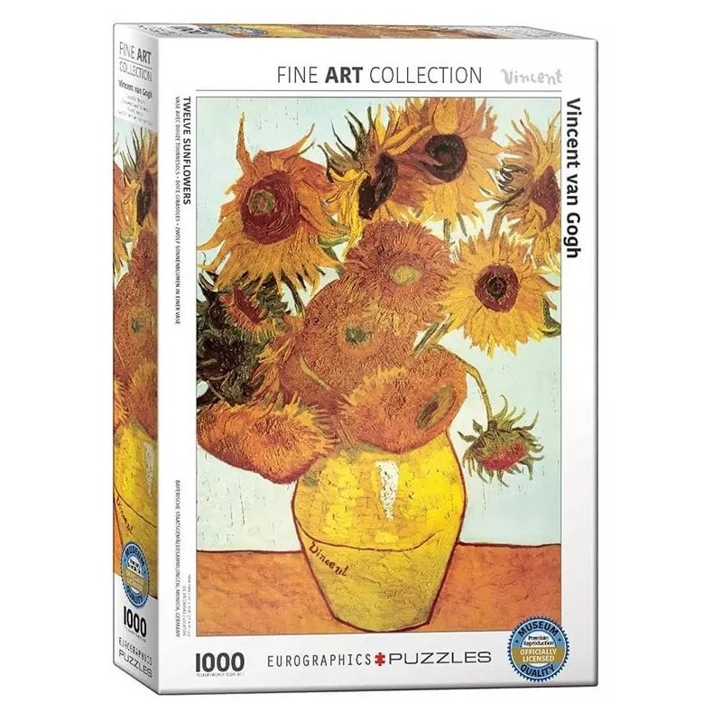 Puzzle Eurographics Fine Art Collection - Vincent Van Gogh : Vase avec Douze Tournesols - 1000 Pièces