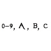 0-9, A, B, C